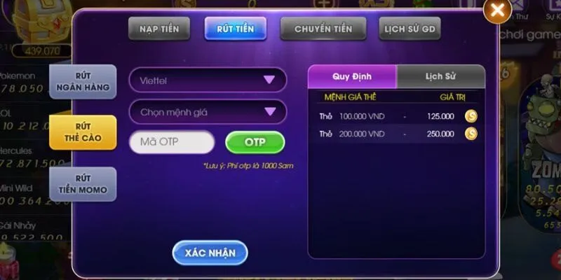 Quy trình nạp rút siêu nhanh